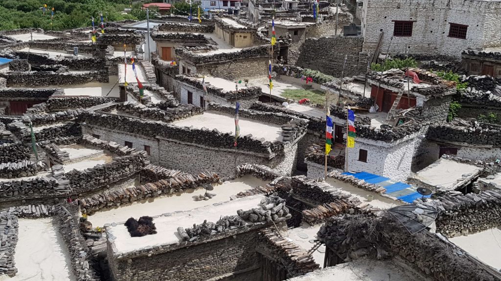 aerial view of rooftops in in Nepal