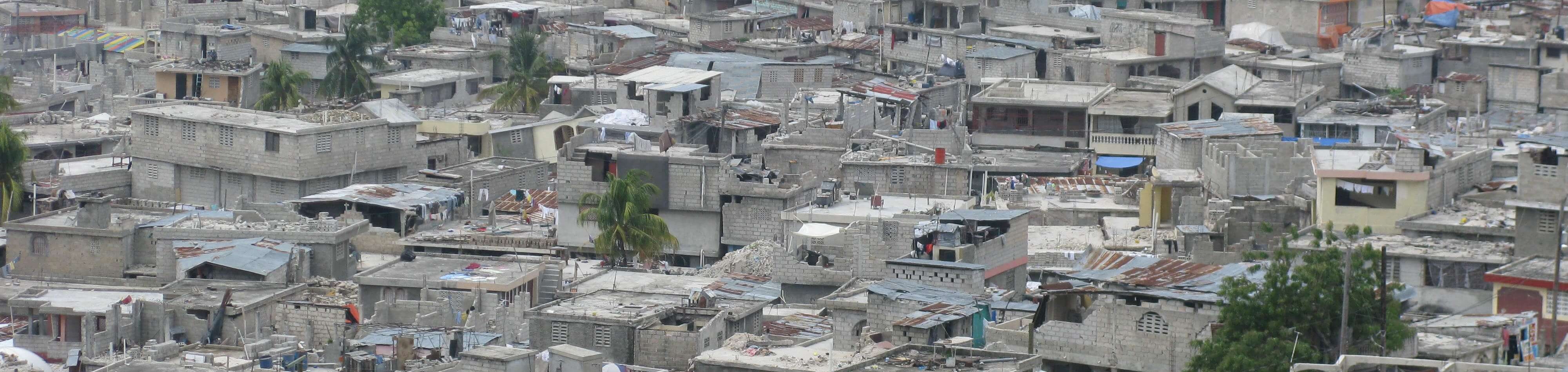 aerial view of dense housing area of Haiti